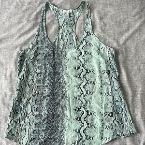 Joie 100% mint Silk Snake print racer back tank Size S